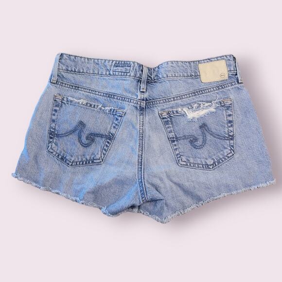 AG Adriano Goldschmied “Bonnie” Relaxed Distressed Denim Shorts Size 26 EUC - Picture 3 of 9